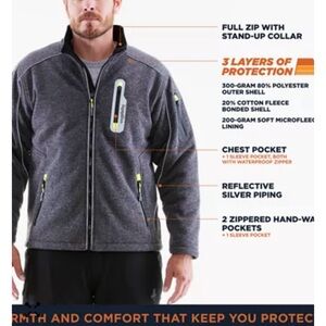 Refrigiwear Men's Gray  Full-Zip Shirt Jacket with Reflective Trim